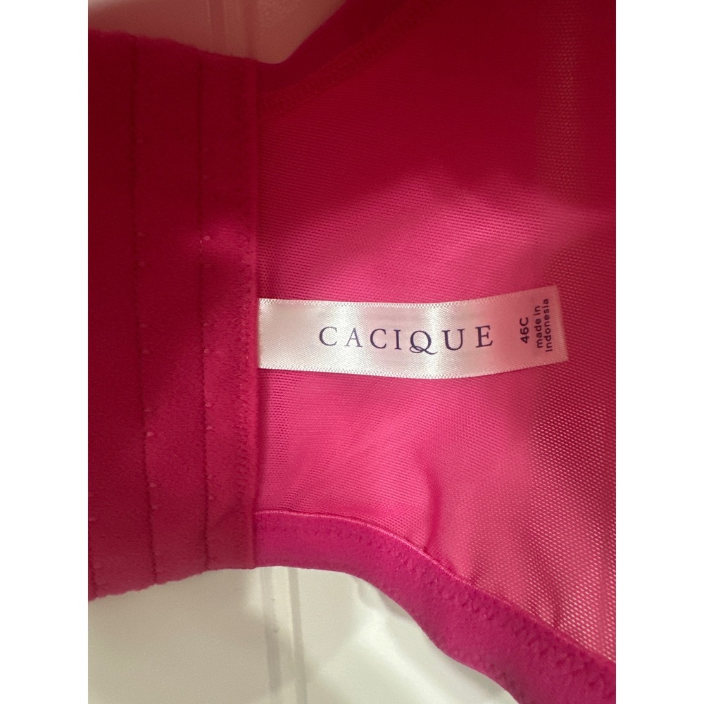 Cacique Pink Orange Floral Lace Longline Boost Balconette Bra 46C Underwire - Picture 6 of 11